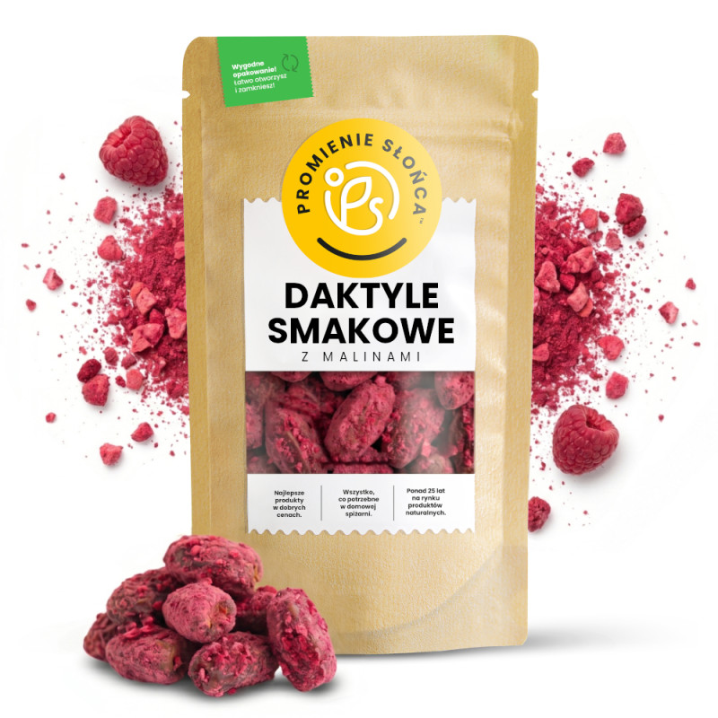 Daktyle smakowe z malinami...