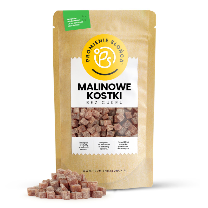 Malinowe kostki bez cukru...