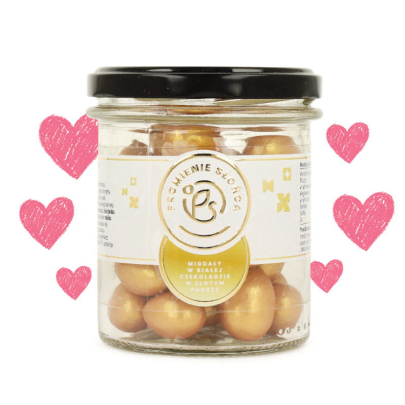 Złote migdały w białej...