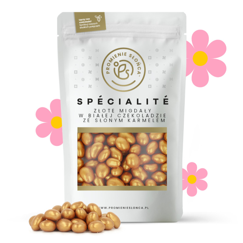 Złote migdały w białej...