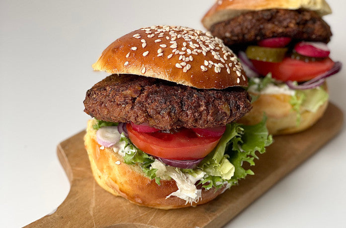 Słonecznikowe sojowe burgery