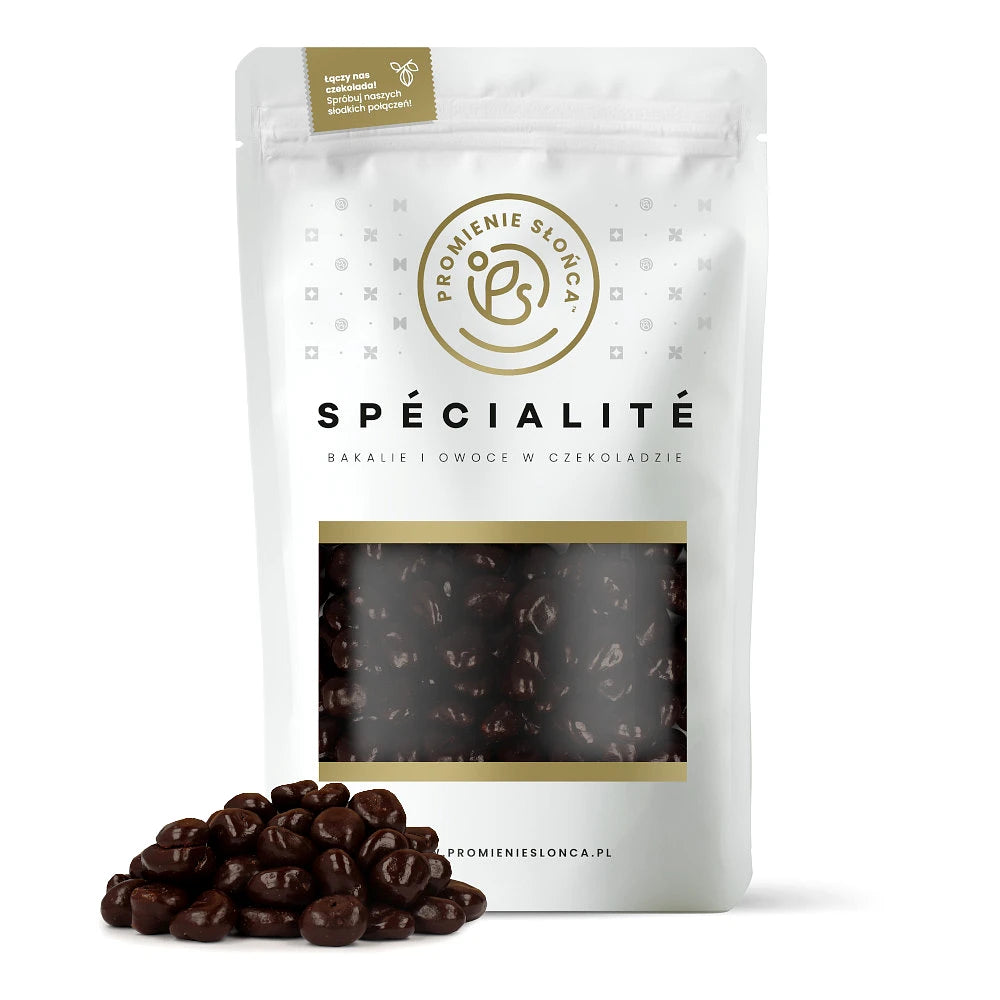 Drugie ujęcie opakowania produktu Wisnie kawalki w gorzkiej czekoladzie 250 g