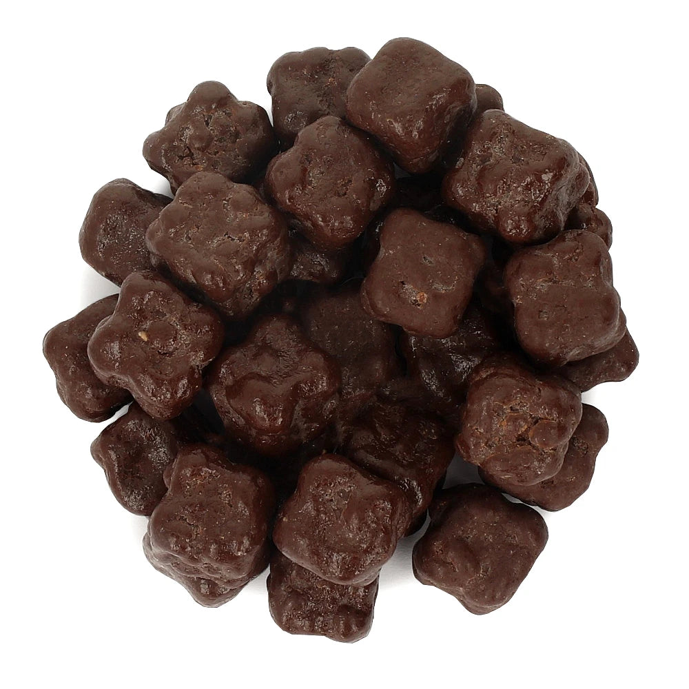 Widok z góry na produkt Kokos kostka w gorzkiej czekoladzie 200 g