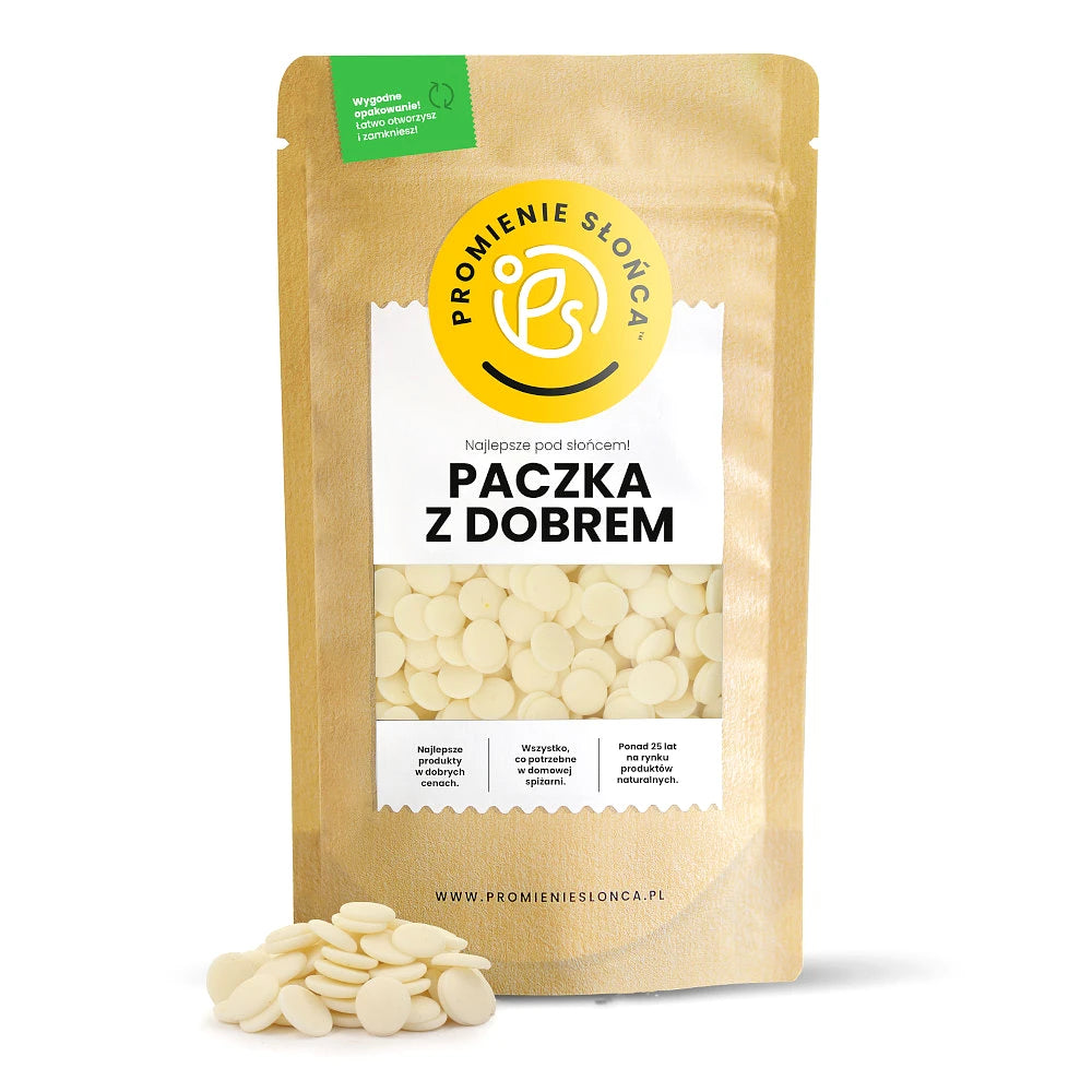 Drugie ujęcie opakowania produktu Biała czekolada w pastylkach 250 g