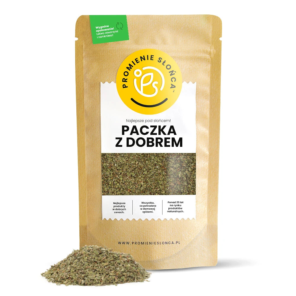 Trzecie ujęcie opakowania produktu Majeranek mielony 250 g