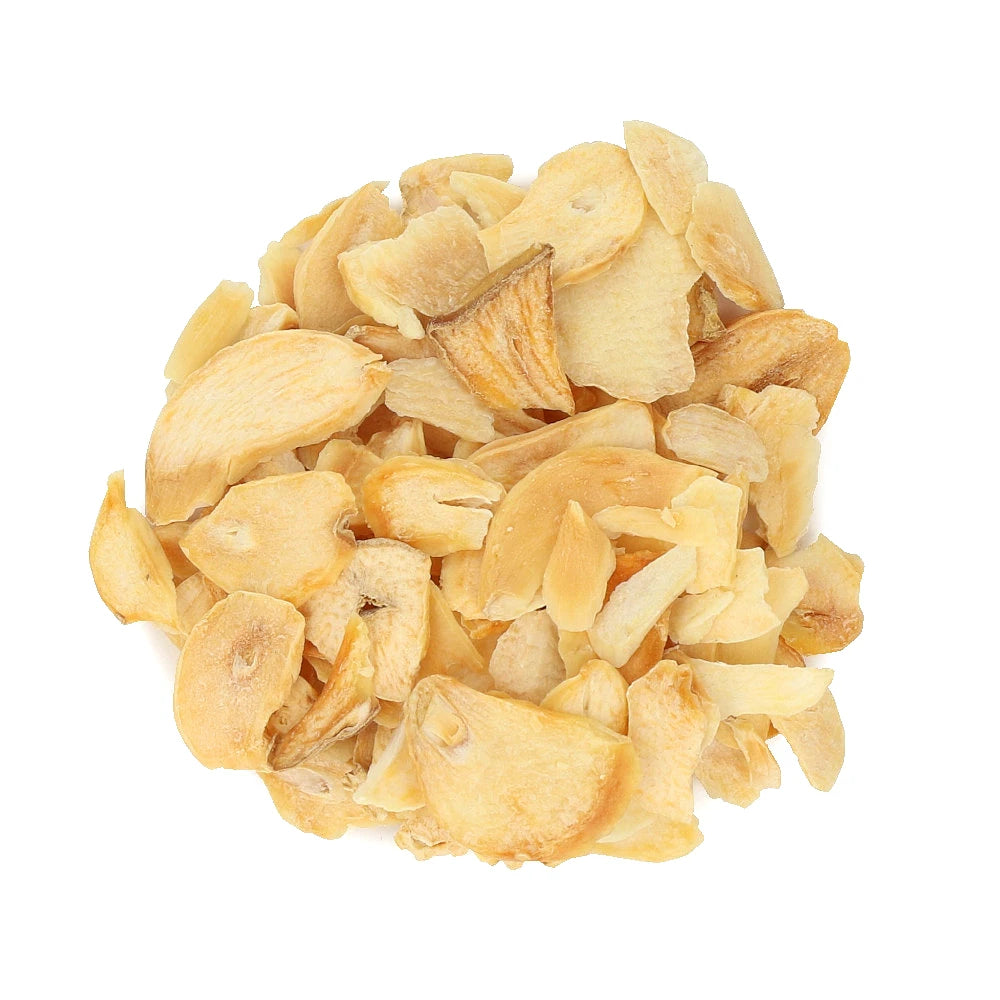 Widok z góry na produkt Czosnek suszony płatki 60 g