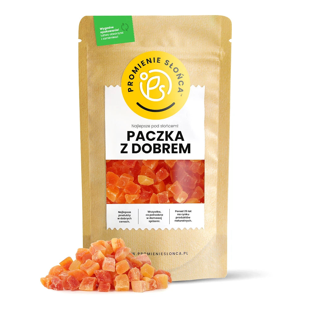 Drugie ujęcie opakowania produktu Kandyzowana papaja kostka 250 g