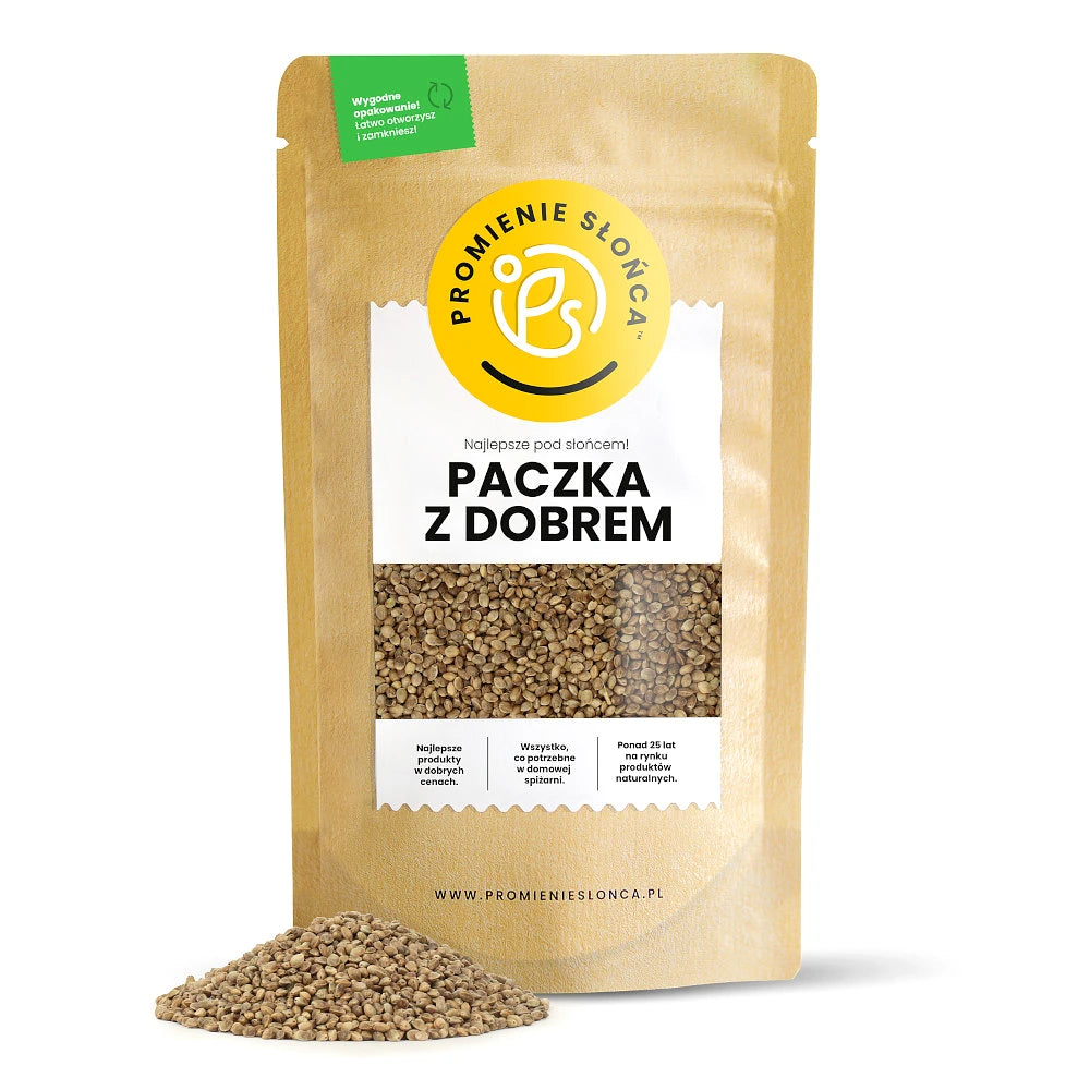 Drugie ujęcie opakowania produktu Nasiona konopii nieobrane 1000 g