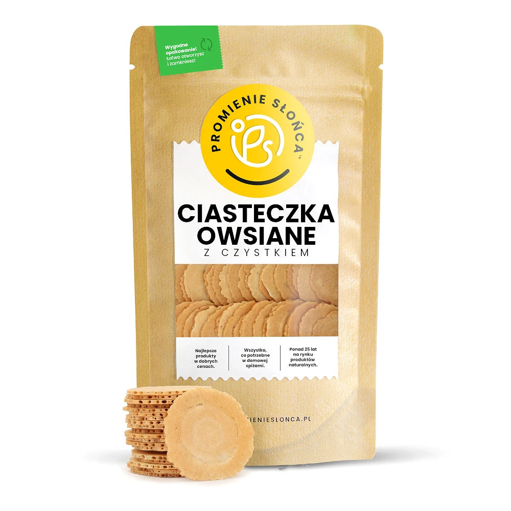 Ciasteczka owsiane z czystkiem bez cukru 250 g