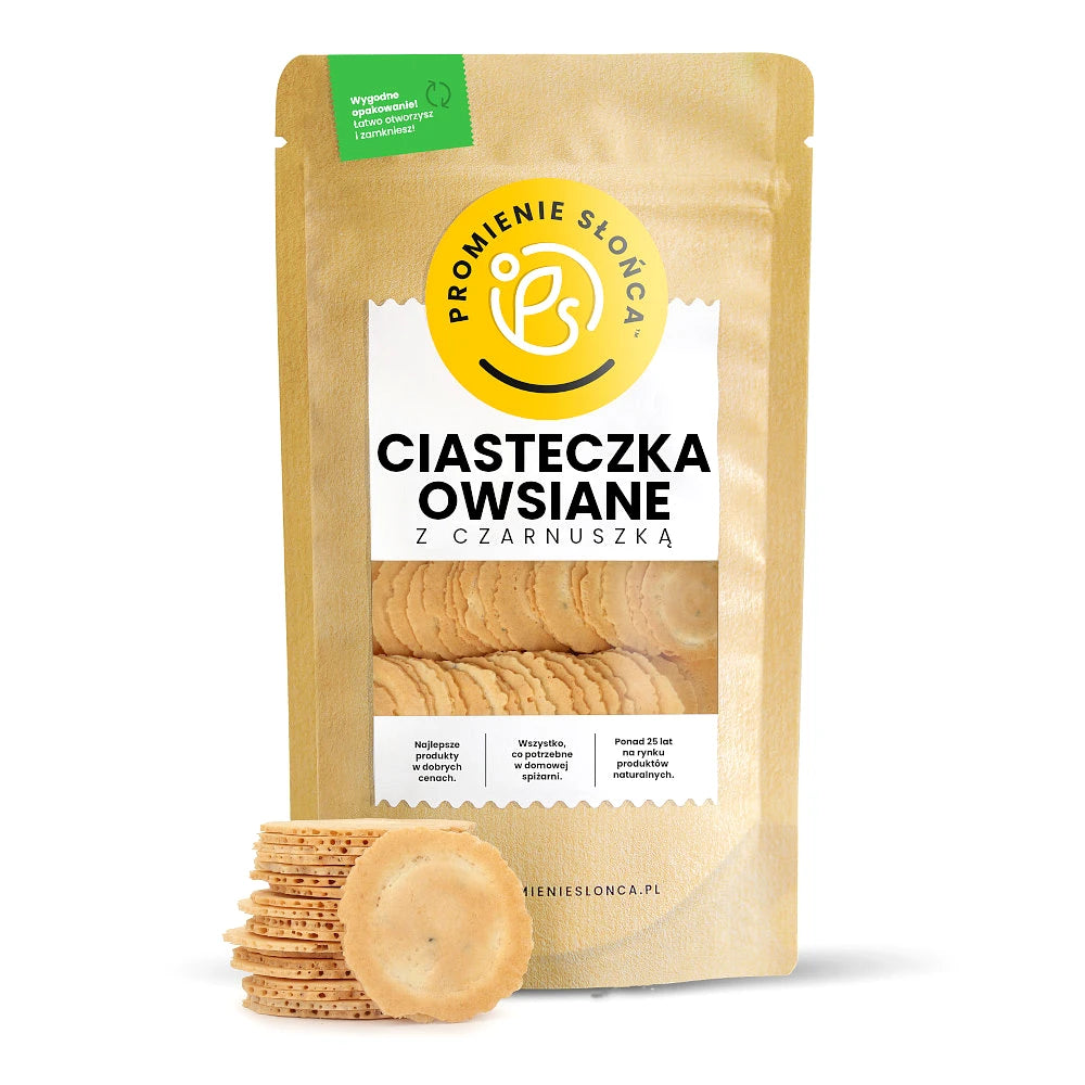 Ciasteczka owsiane z czarnuszką bez cukru 250 g