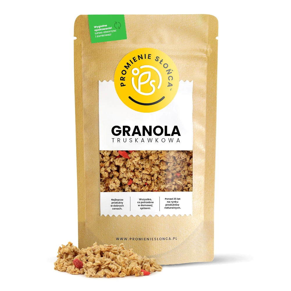 Granola z truskawkami liofilizowanymi