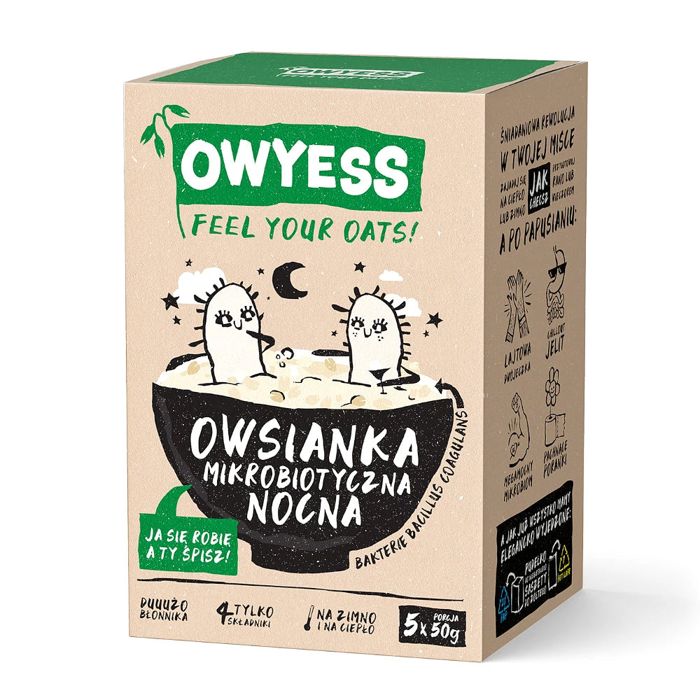 OWYESS mikrobiotyczna nocna owsianka w kartoniku 5 x 50 g
