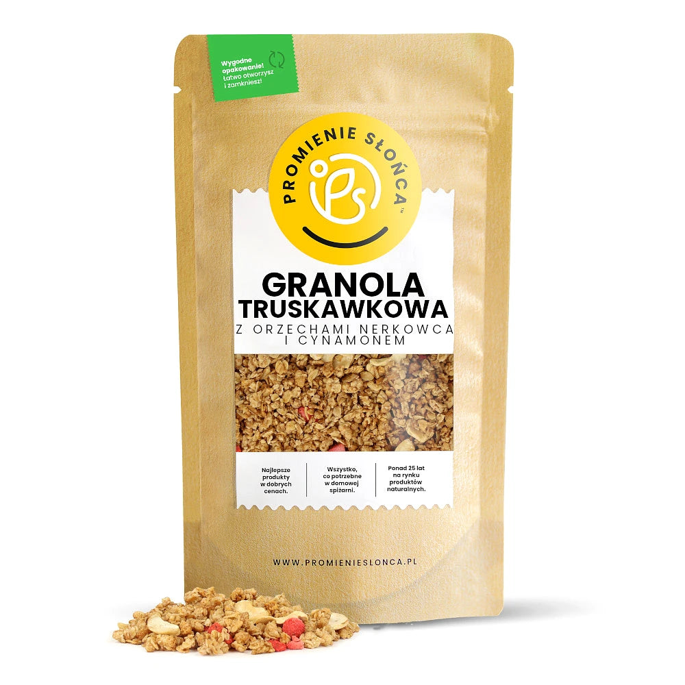 Granola truskawkowa z orzechami nerkowca i cynamonem 500 g