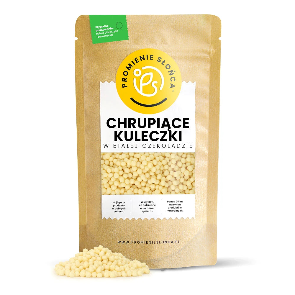 Opakowanie produktu Chrupiace kuleczki w białej czekoladzie 200 g
