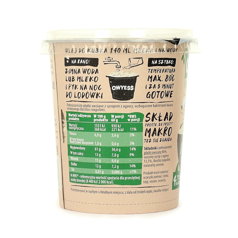 Zdjęcie produktu Zestaw 6 x owyess mikrobiotyczna nocna owsianka w kubku 60 g – ujęcie 2