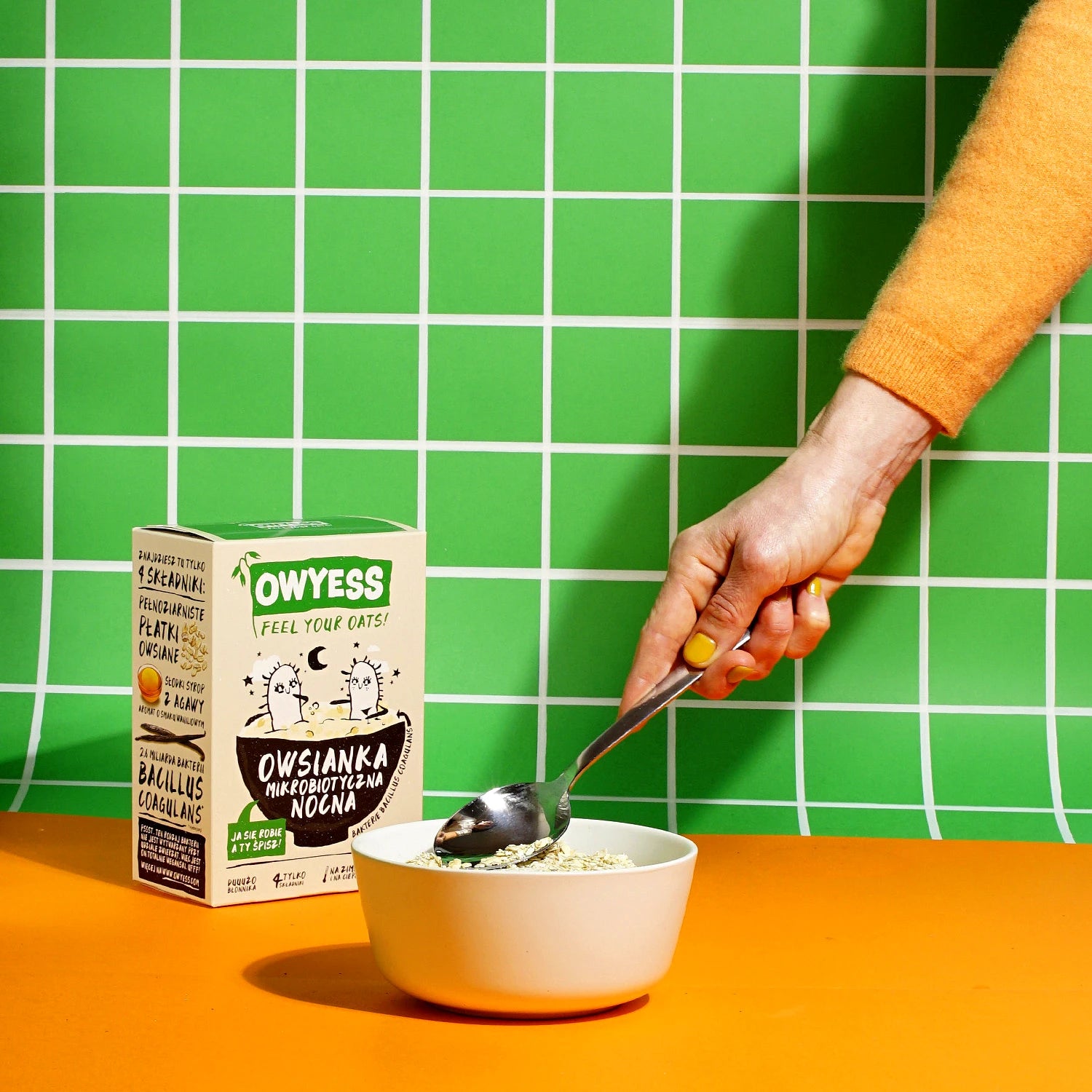 Zbliżenie na produkt Owsianka mikrobiotyczna nocna 5 x 50 g