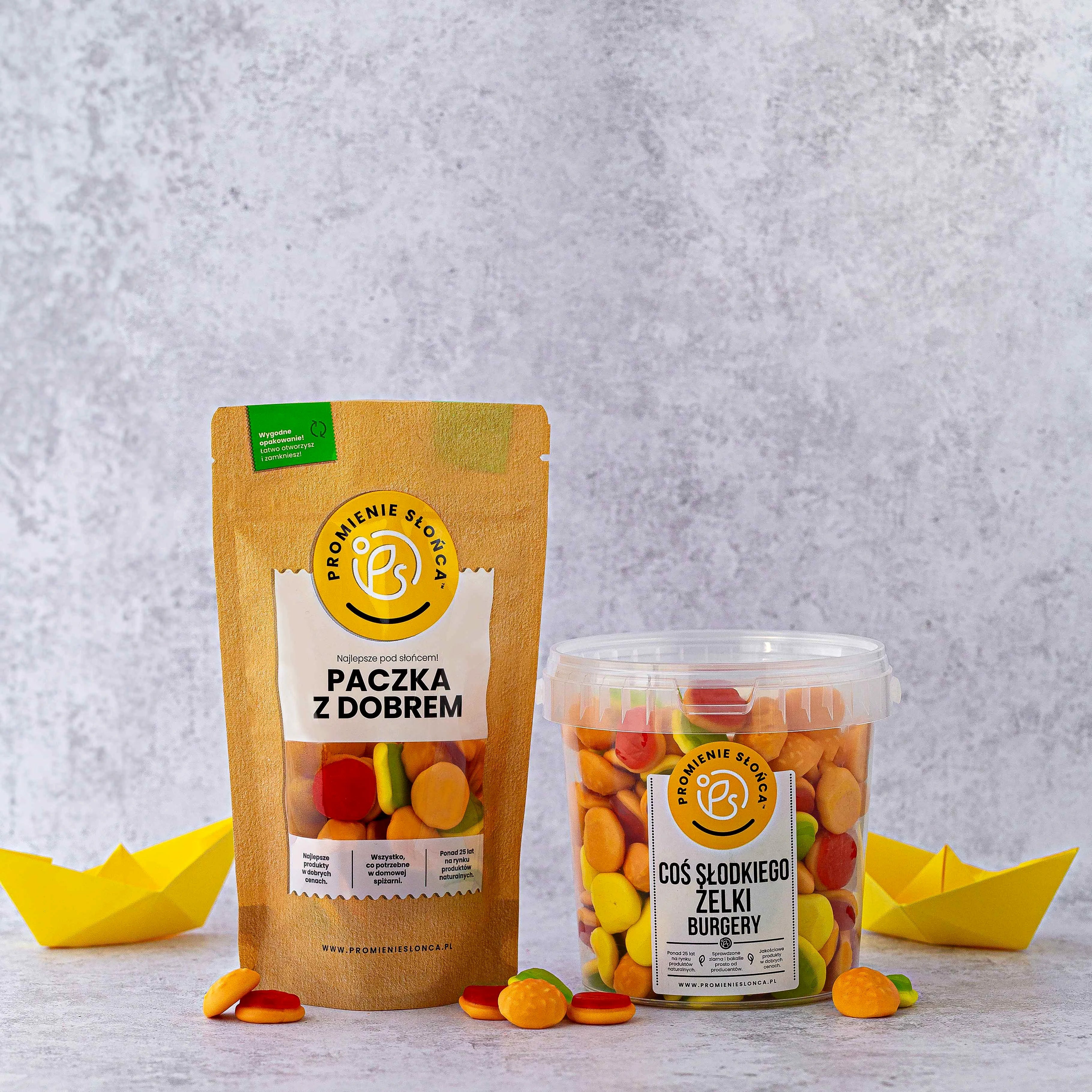 Widok z góry na produkt Zelki hamburgery 250 g