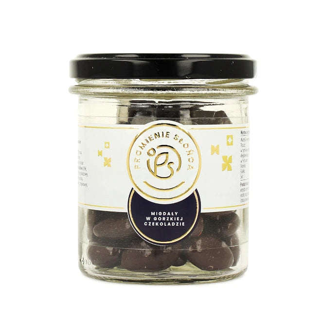 Opakowanie produktu Migdały w gorzkiej czekoladzie w sloiczku 180 g