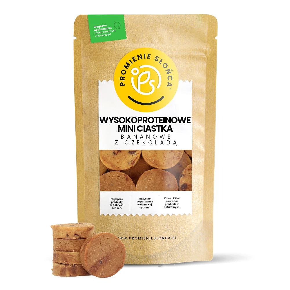 Wysokoproteinowe mini ciastka bananowe z czekoladą 200 g