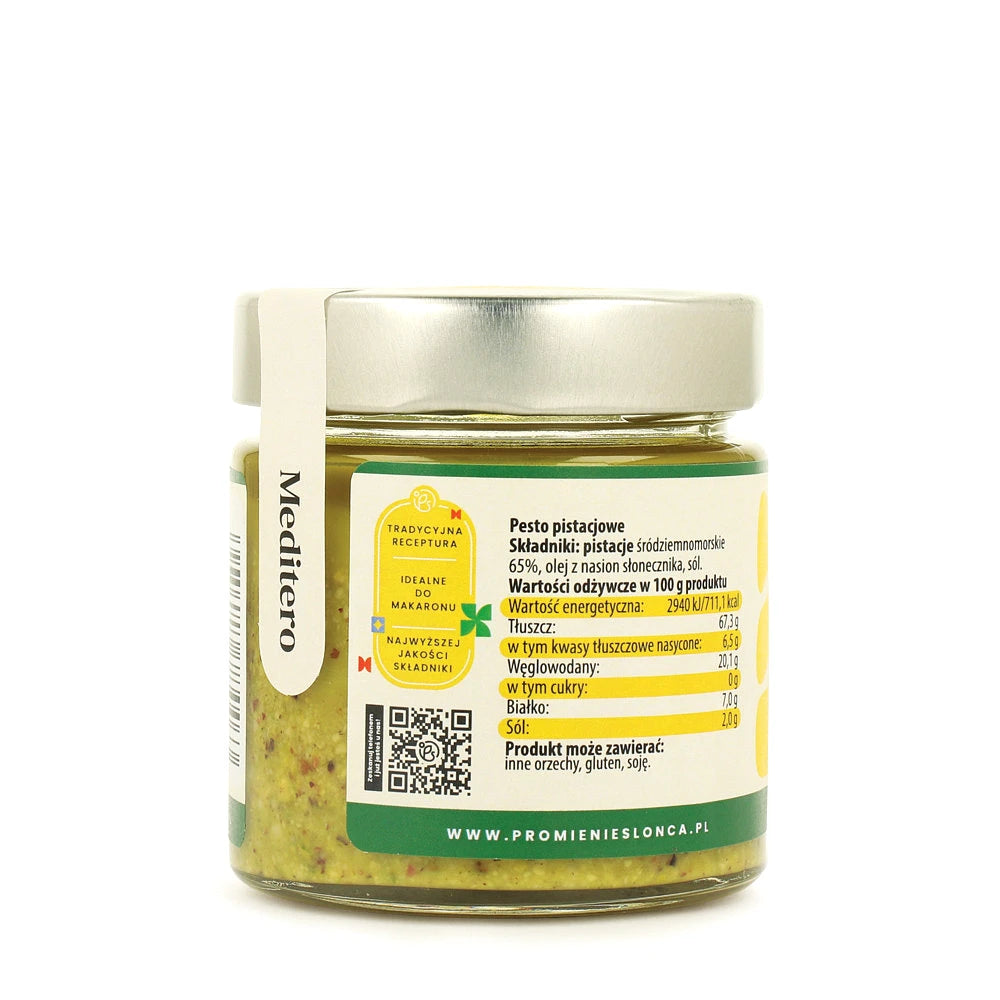 Drugie ujęcie opakowania produktu Meditero pesto pistacjowe 190 g