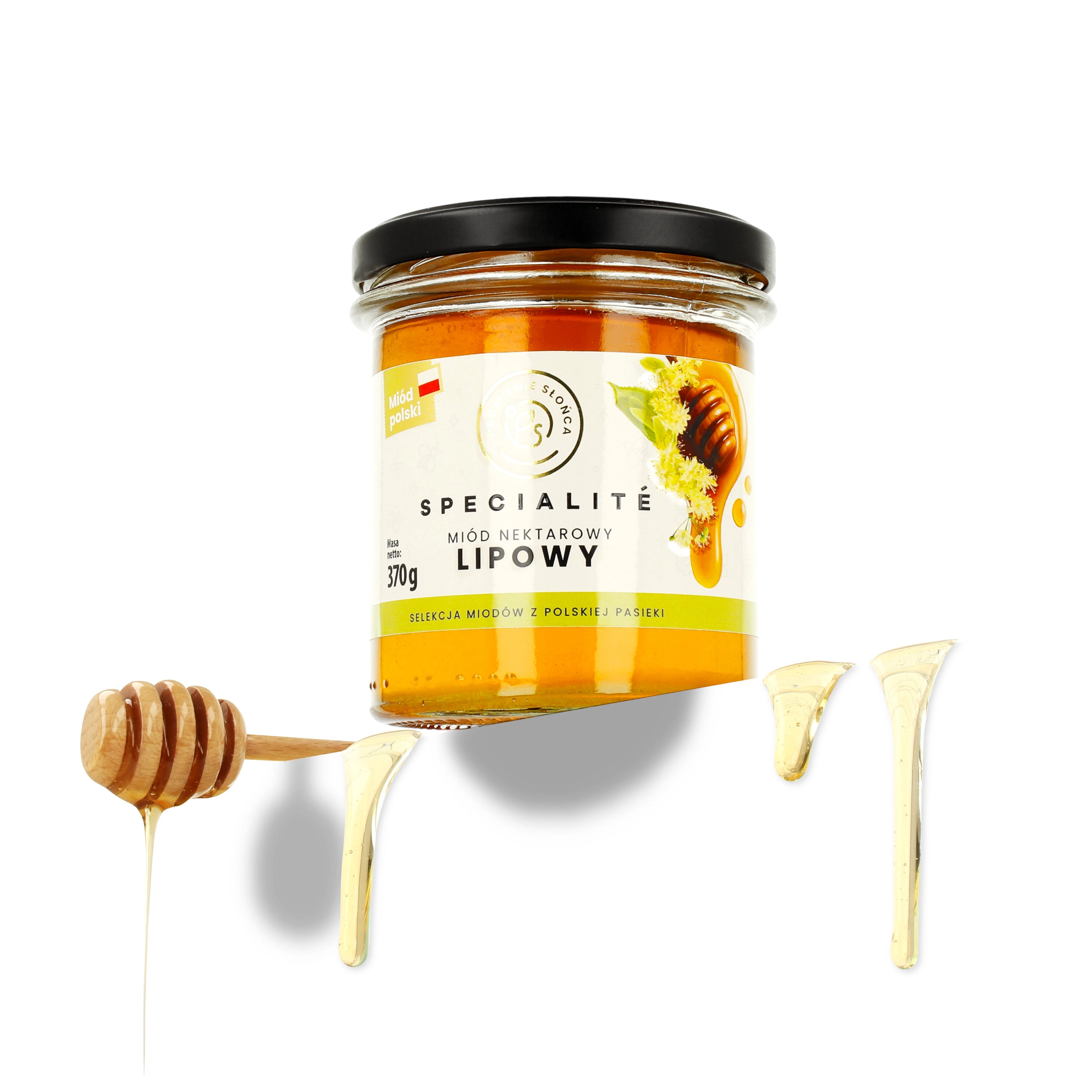Widok z góry na produkt Miod nektarowy lipowy 370 g