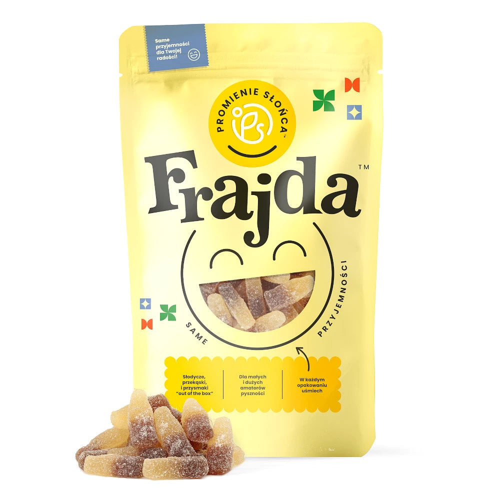 Trzecie ujęcie opakowania produktu Zelki kwaśne butelki coli 600 g