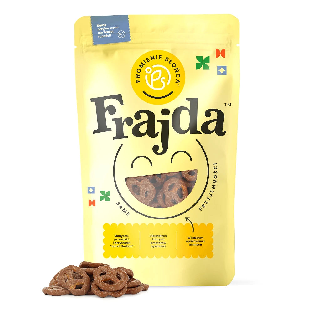 Trzecie ujęcie opakowania produktu Precelki w mlecznej czekoladzie 500 g