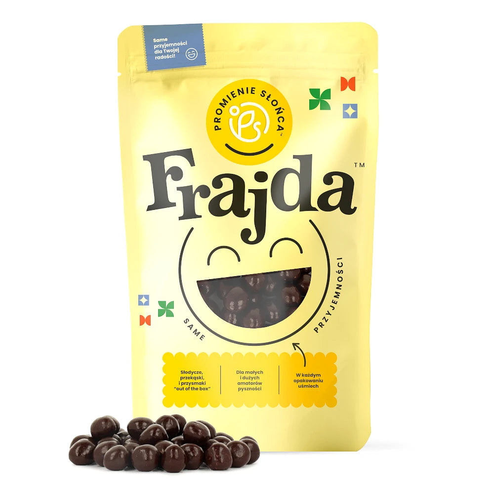 Trzecie ujęcie opakowania produktu Zelki pomaranczowe w gorzkiej czekoladzie 500 g