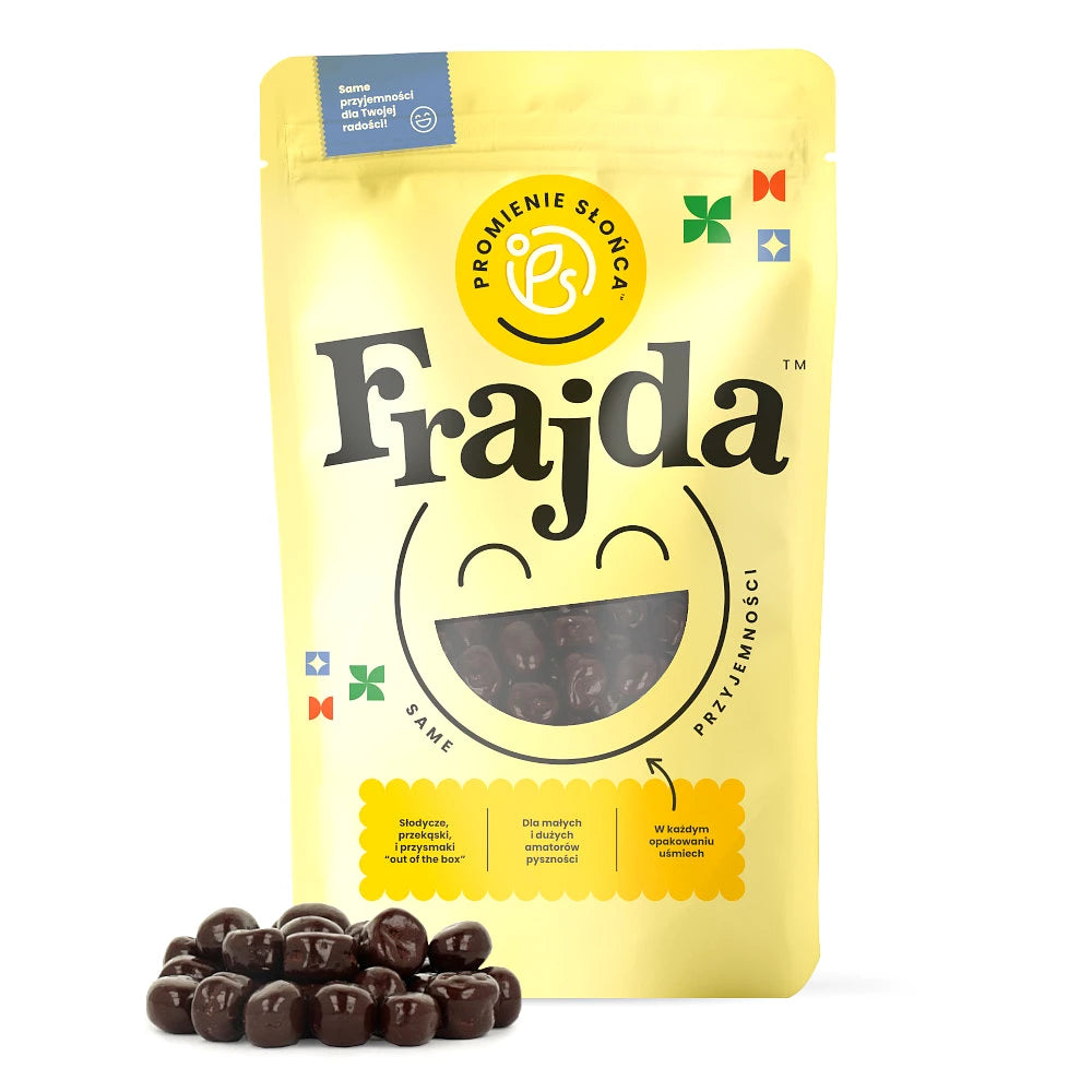 Trzecie ujęcie opakowania produktu Zelki owocowe w gorzkiej czekoladzie 500 g