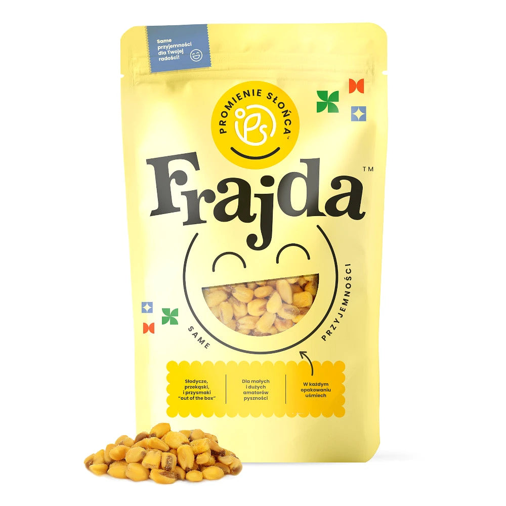 Trzecie ujęcie opakowania produktu Kukurydza prazona o smaku miodowo musztardowym 500 g
