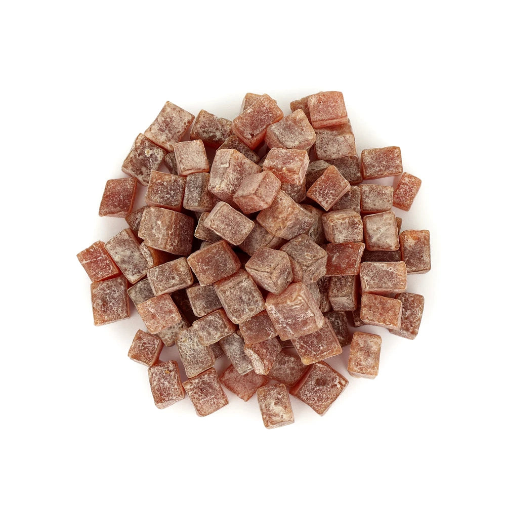 Widok z góry na produkt Malinowe kostki bez cukru 250 g