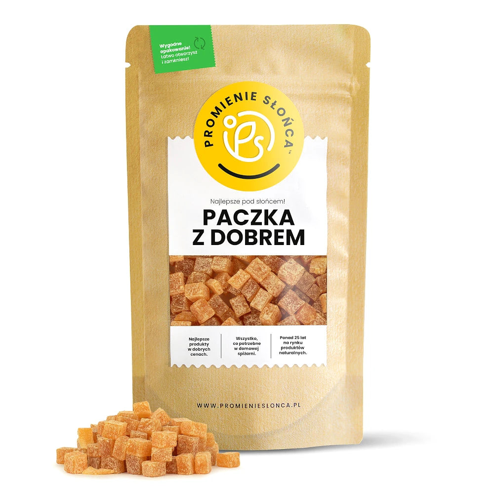 Drugie ujęcie opakowania produktu Pomaranczowe kostki bez cukru 250 g