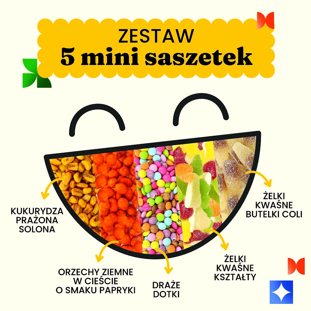 Zestaw 5 mini słonych i słodkich przekąsek 1