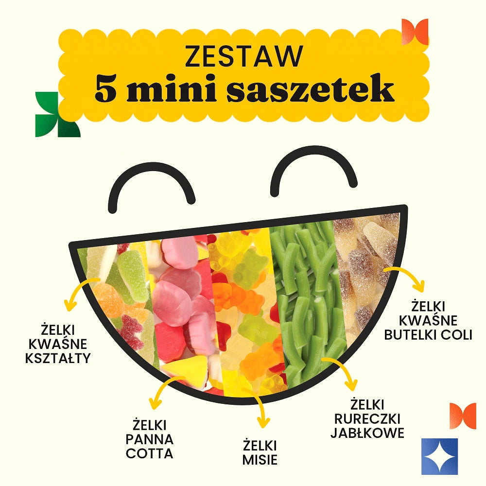 Zestaw 5 mini żelek