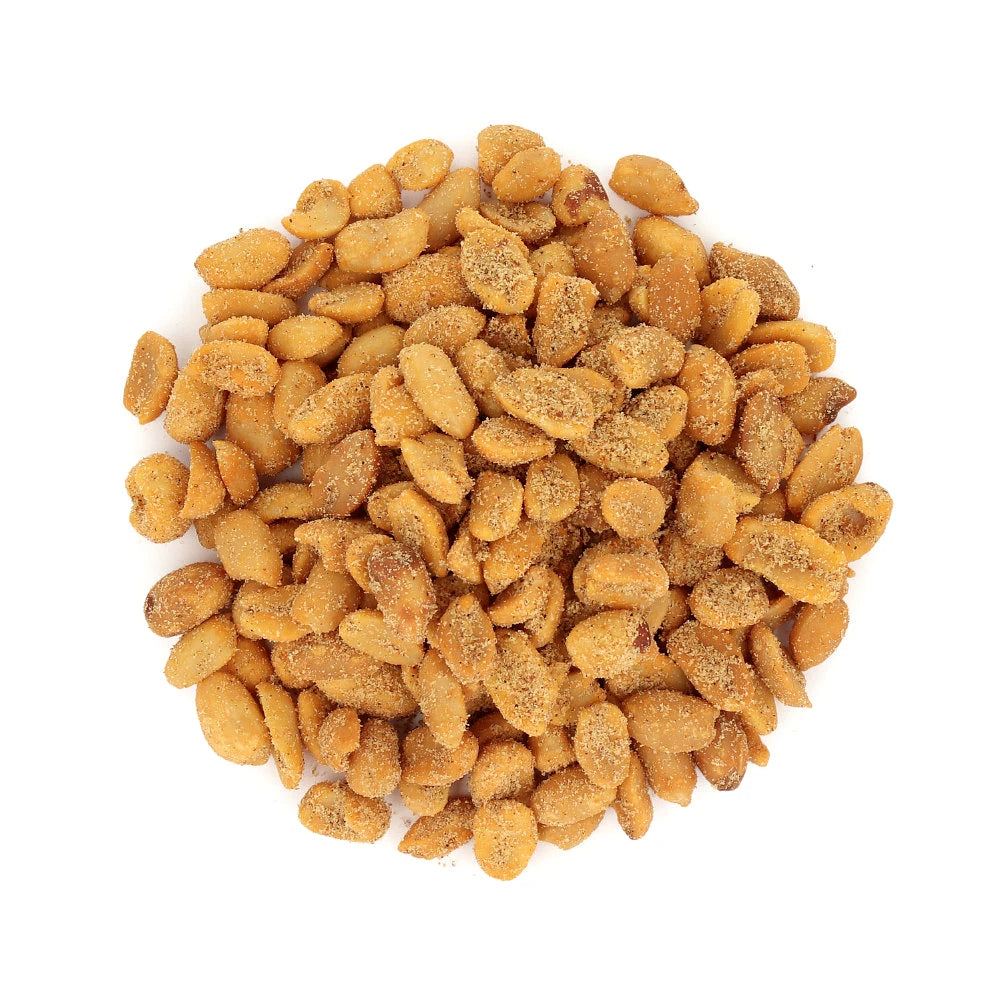 Widok z góry na produkt Orzechy ziemne w karmelu z przyprawa korzenna 250 g