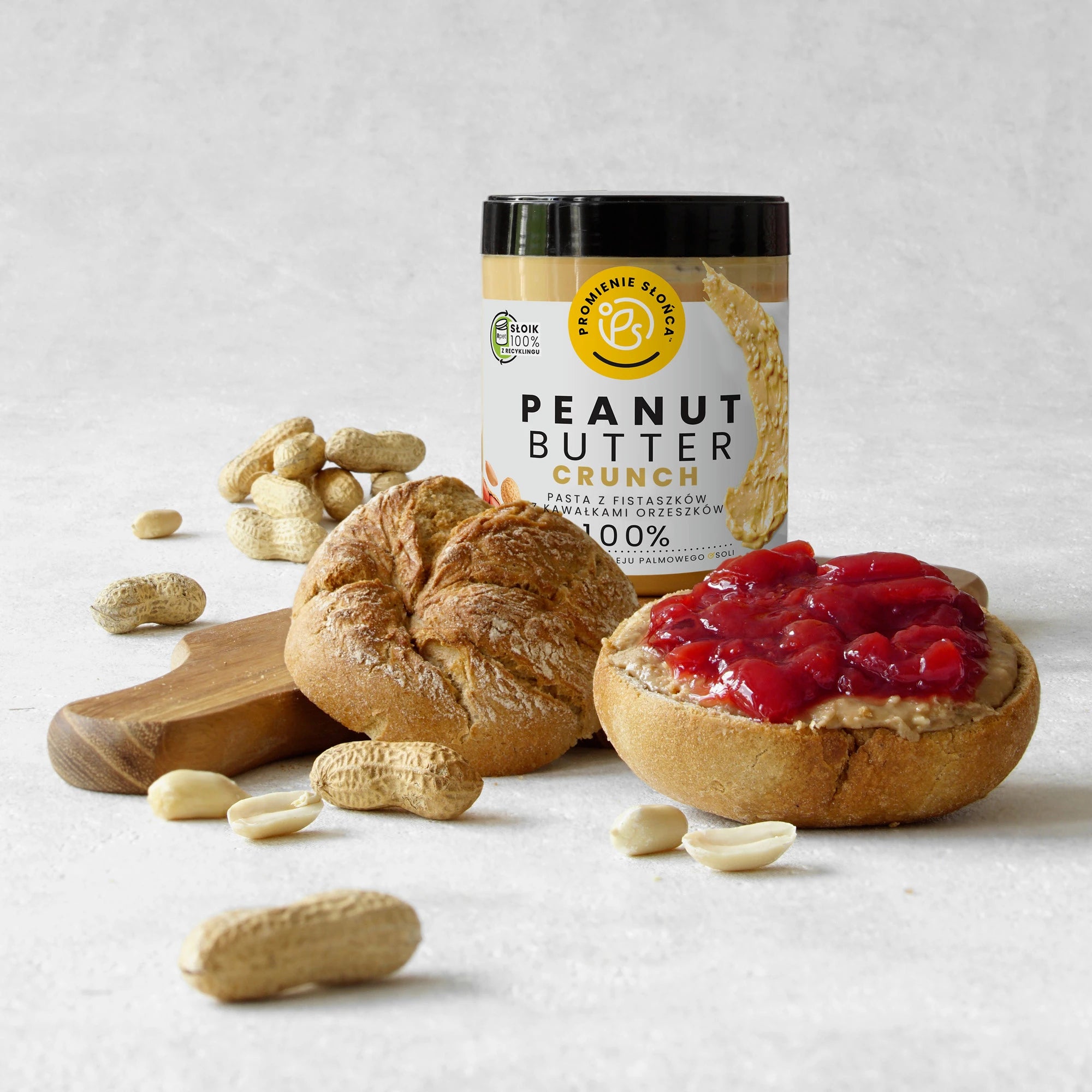 Na zdjęciu pokazano produkt: krem z orzechów ziemnych crunchy.