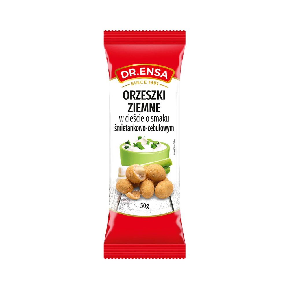 Orzeszki ziemne w cieście o smaku śmietankowo-cebulowym 50 g