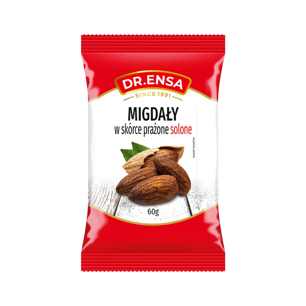 Migdały prażone solone w skorupie 60 g