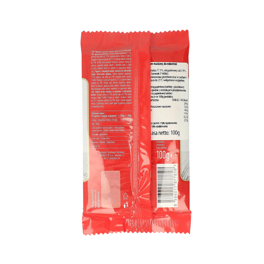 Kukurydza popcorn z masłem do mikrofali 100 g