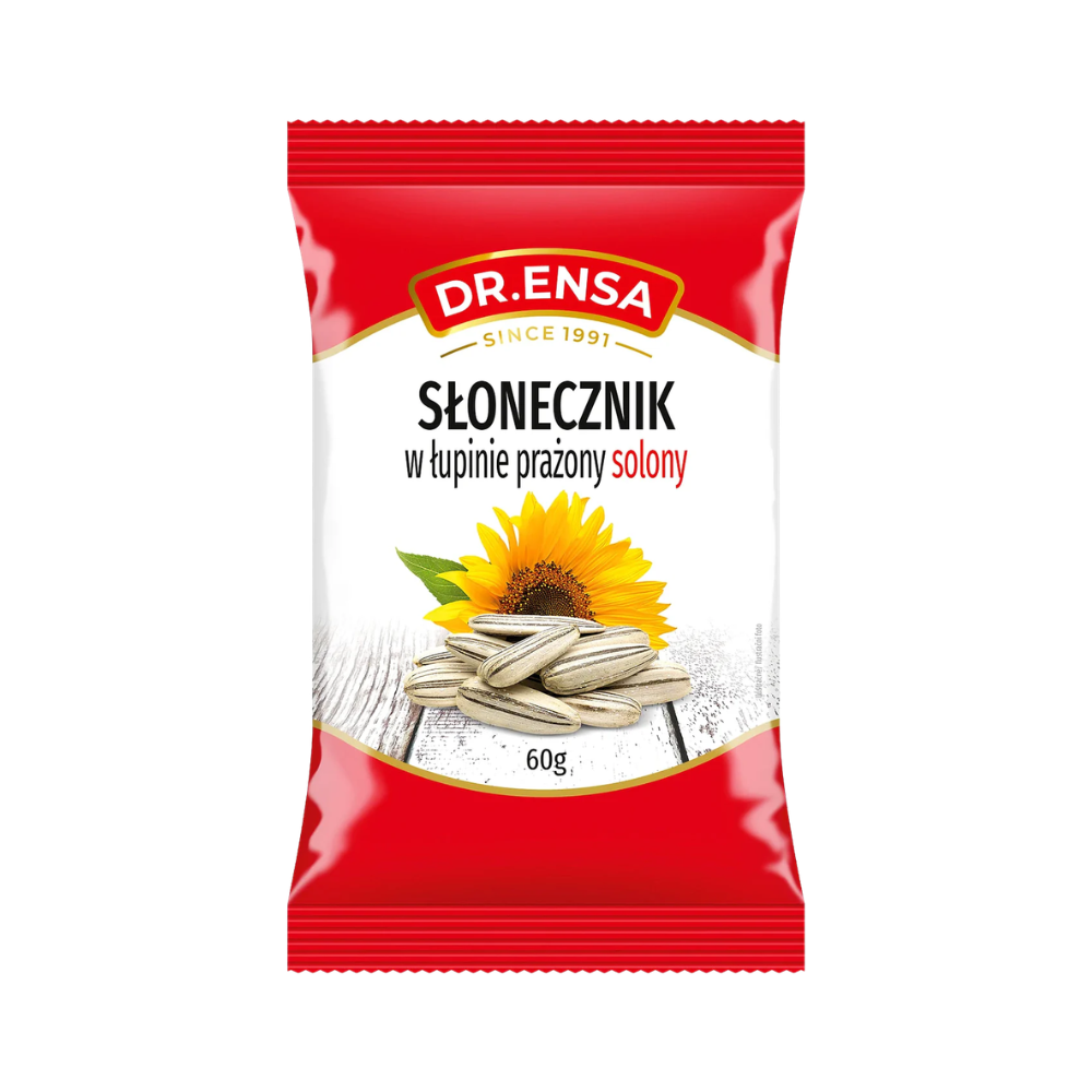 Słonecznik prażony, solony w łupinie 60 g