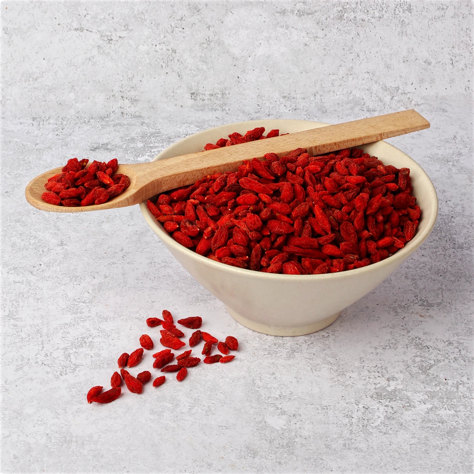 Na zdjęciu pokazano zbliżenie produktu: jagody goji.