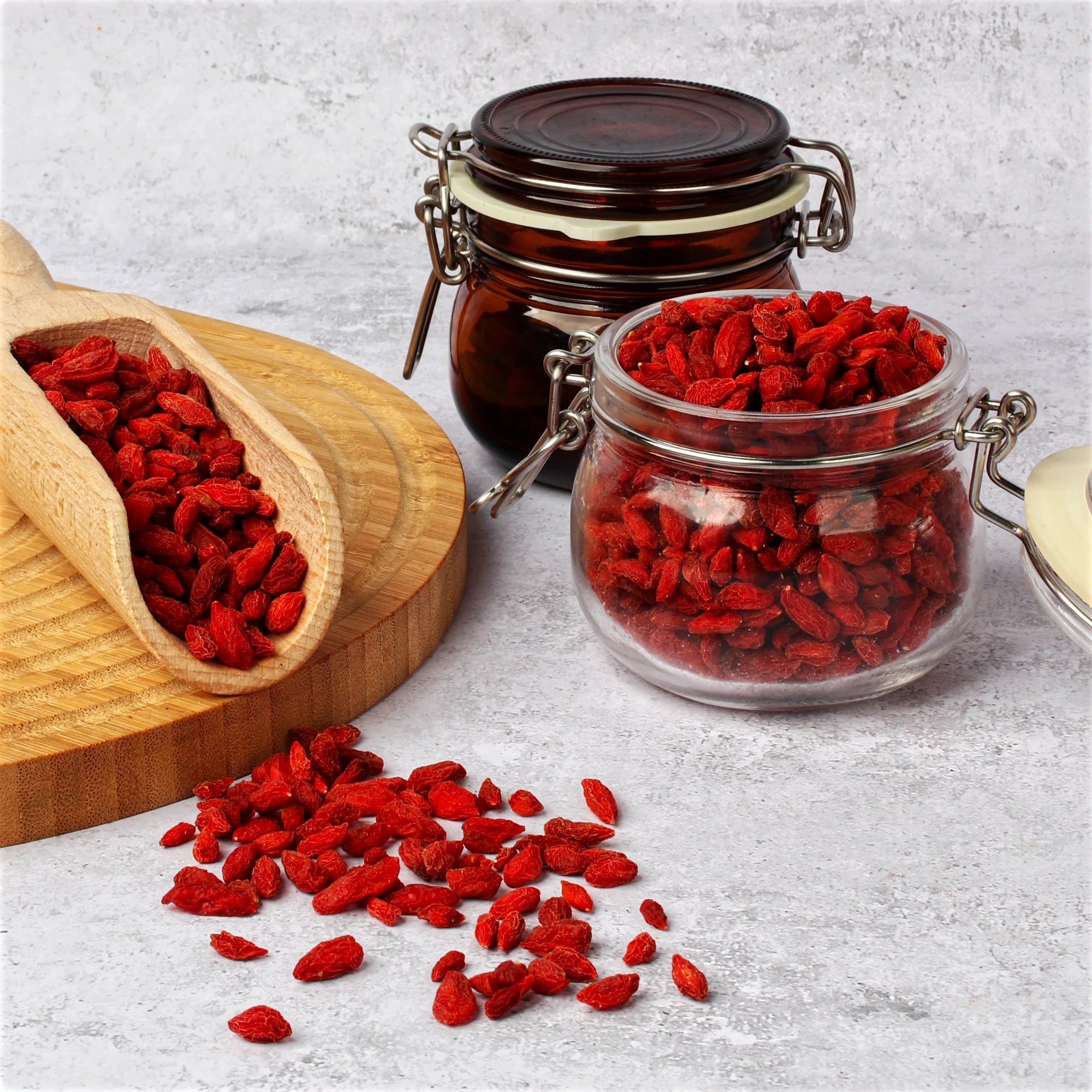 Na zdjęciu pokazano strukturę produktu: jagody goji.