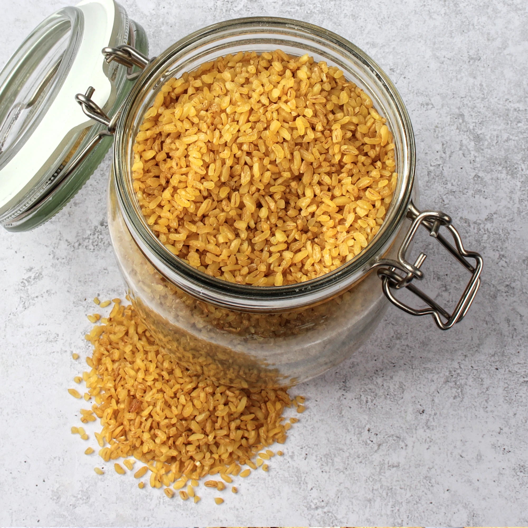 Na zdjęciu pokazano zbliżenie produktu: kasza bulgur.