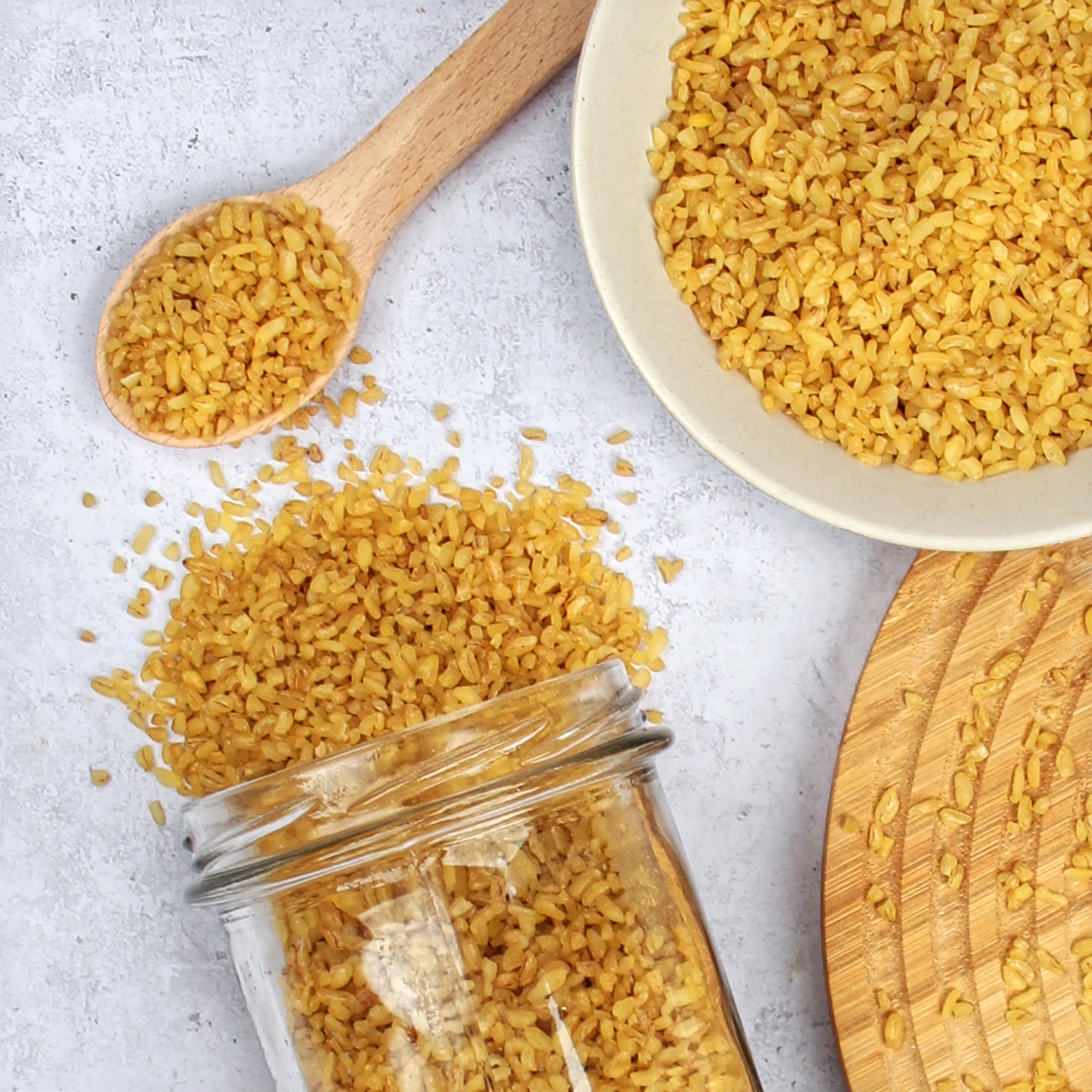 Na zdjęciu pokazano strukturę produktu: kasza bulgur.