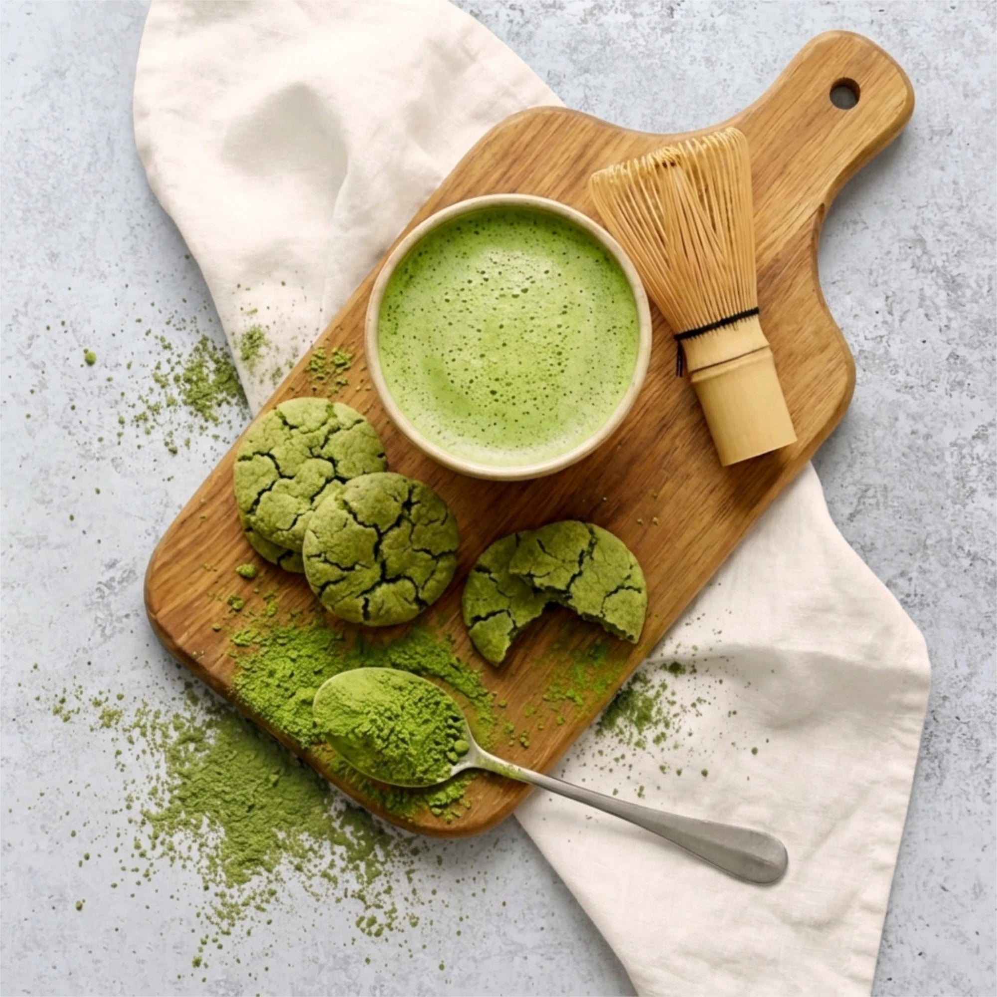 Na zdjęciu pokazano zbliżenie produktu: matcha.