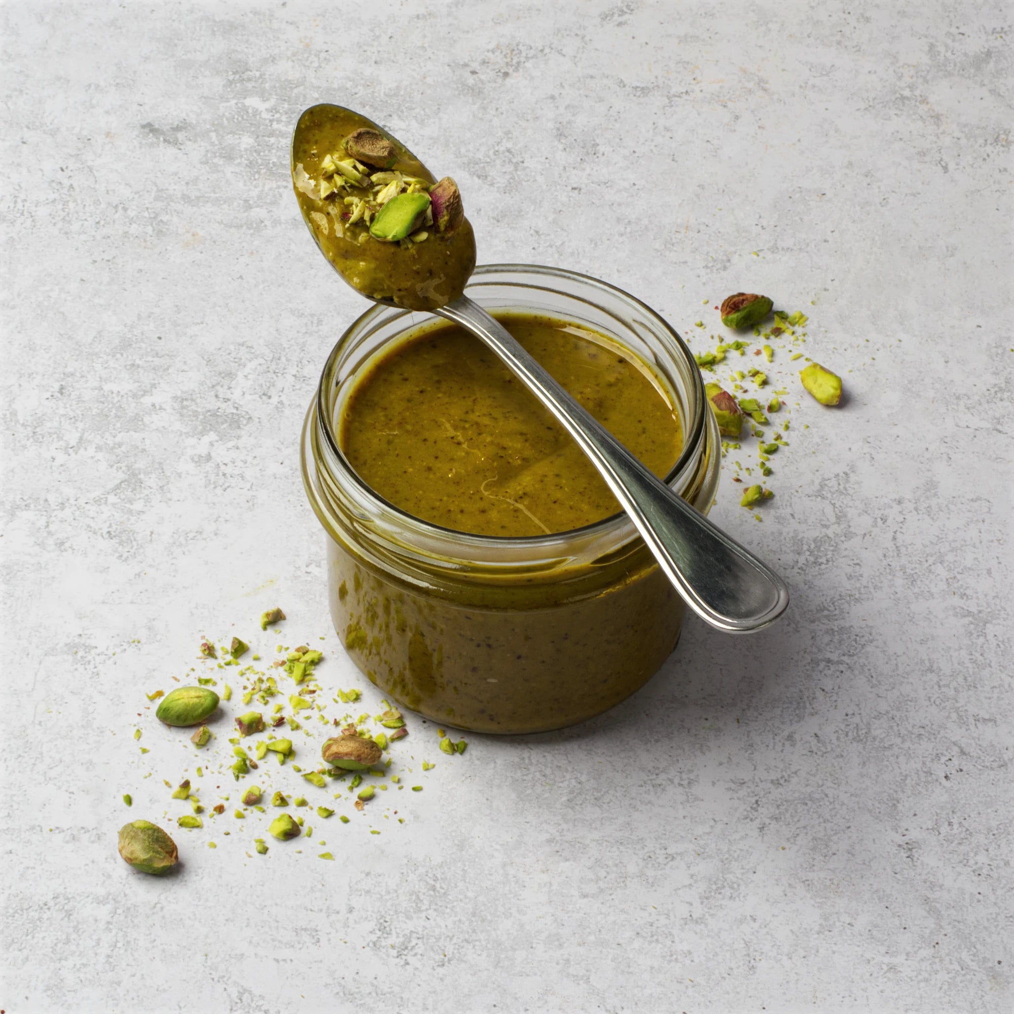 Na zdjęciu pokazano produkt: pasta pistacjowa.