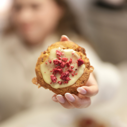 Ciasteczka malinowe z krówkami Ciasteczka malinowe z krówkami